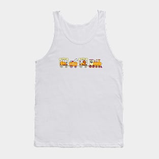 Cartoon Circus Train with Lion, Zebra & Bear Tank Top